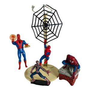 90s Spider-Man Action Figure Lot Set of 4 Unique Poses Collectible Marvel Y2K